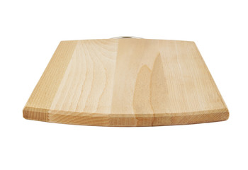 Natural cutting board isolated on white background