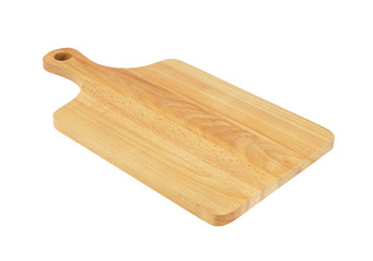 Natural cutting board isolated on white background