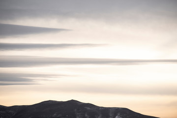 sunset color and clonds shapes