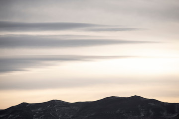 sunset color and clonds shapes