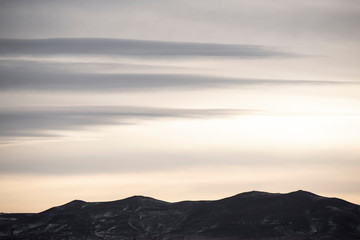 sunset color and clouds shapes