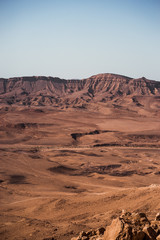 Amazing desert landscape at Ramon Crater