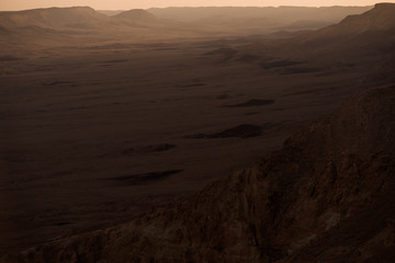 Beautiful sunset at desert valley 