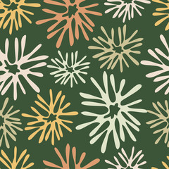 Seamless pattern with the image of abstract plants. Vector illustration.