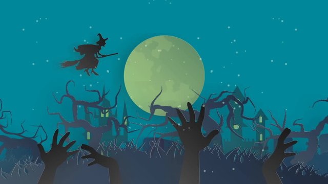 VDO Vector paper cut background.Illustration of bonfire art with decorations in Halloween. Graphic design for Halloween festival. Greeting card for celebration on Halloween. 