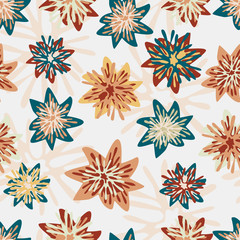 Seamless pattern with the image of abstract plants. Vector illustration.