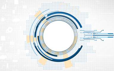 Obraz premium Abstract blue circles geometric technology background