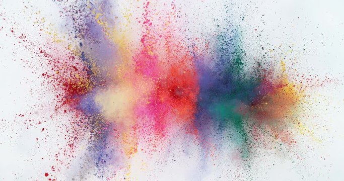 Colorful powder exploding in super slow motion