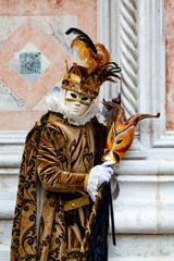 Venice carnival character in mask and costume