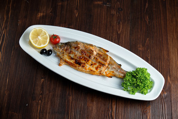 Baked dorado . catering menu