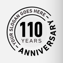 110 years anniversary logo template. One hundred and ten years celebrating logotype. Vector and illustration.