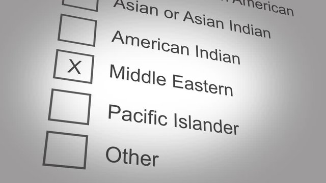 Ethnicity or Nationality selection option on website - Middle Eastern