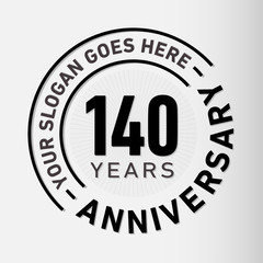 140 years anniversary logo template. One hundred and forty years celebrating logotype. Vector and illustration.