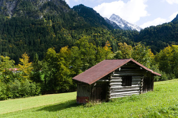 Lonesome hut somewhere in the bavarian alps