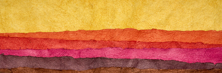 paysage abstrait - feuilles de papier texturées colorées