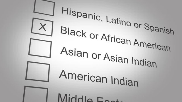 Ethnicity or Nationality selection option on website - Black or African American