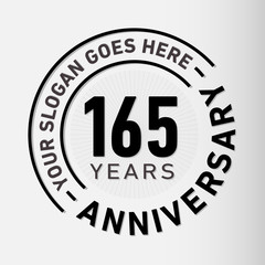 165 years anniversary logo template. One hundred and sixty-five years celebrating logotype. Vector and illustration.