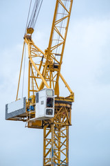 Crane with building construction