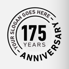 Fototapeta premium 175 years anniversary logo template. One hundred and seventy-five years celebrating logotype. Vector and illustration.