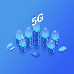 5G new wireless internet wifi connection.