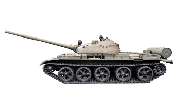 Tank T 54 On White