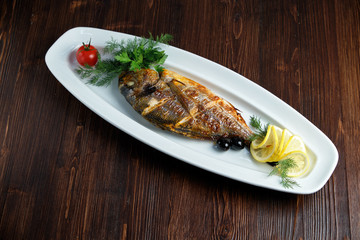 Baked dorado . catering menu