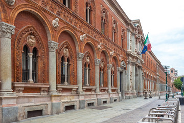 Fototapeta na wymiar The exterior of the University of Milan. University of Milan is based in famous La Ca Granda.