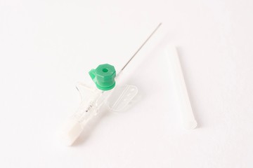 Intravenous cannula or Branula isolated against white