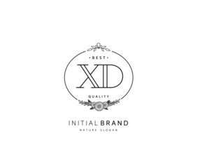 X D XD Beauty vector initial logo, handwriting logo of initial signature, wedding, fashion, jewerly, boutique, floral and botanical with creative template for any company or business.