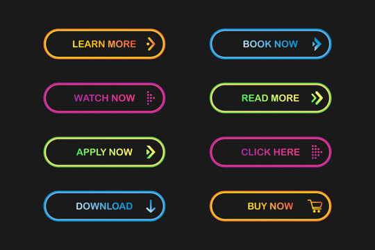 Set of website buttons. Vector illustration eps10
