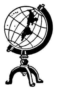 recommend clip art: Globe or El mundo, vintage engraving.