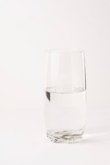 Glass half empty or glass half full. Psychology or motivational concept