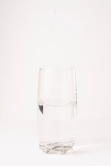 Glass half empty or glass half full. Psychology or motivational concept