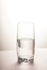 Glass half empty or glass half full. Psychology or motivational concept