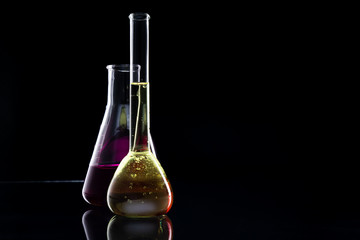 Image of glass vessels. Flasks.