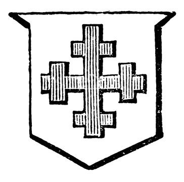 Cross Crosslet is an honorable ordinary, vintage engraving.