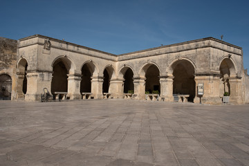 Obraz premium Melpignano. Greek city, View of the ancient covered market.
