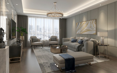 3d render of modern living room interior.