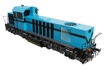 Diesel Locomotive. Transportation industrial concept . 3d rendering.