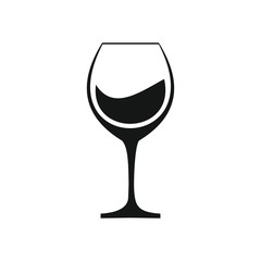 Wine glass icon in trendy flat style isolated on white background. 