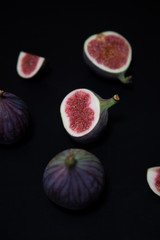 Ripe figs on a dark background