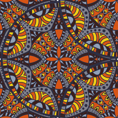 Mandala vector seamless pattern background. Tribal ornament.