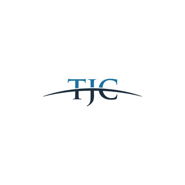 Initial letter TJC, overlapping movement swoosh horizon logo company design inspiration in blue and gray color vector