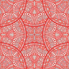 Mandala vector seamless pattern background. Tribal ornament.