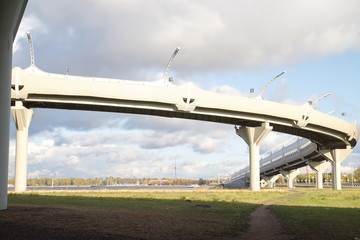 transport overpass on an autumn day