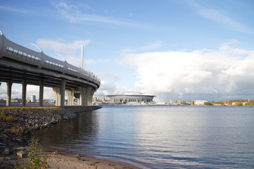 transport overpass on an autumn day