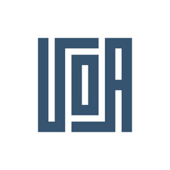 Initial letter UOA logo template, business company vector logo design