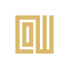 Fototapeta premium Monogram letter COW, business company logo template, isolated on black background