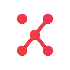 Letter X Logo design template, abstract dot connection concept, modern vector illustration