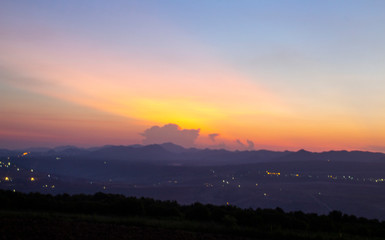 sunset in the mountains